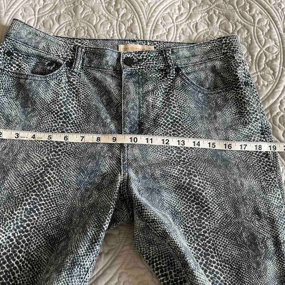 Tory Burch Blue Boa Snakeskin Print Skinny Jeans Size 30 - Picture 12 of 16